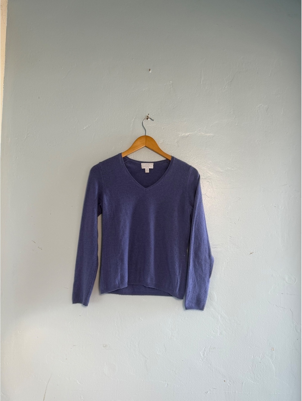 Charter Club Petite 2-Ply 100% Cashmere V-Neck Sweater Purple P/P